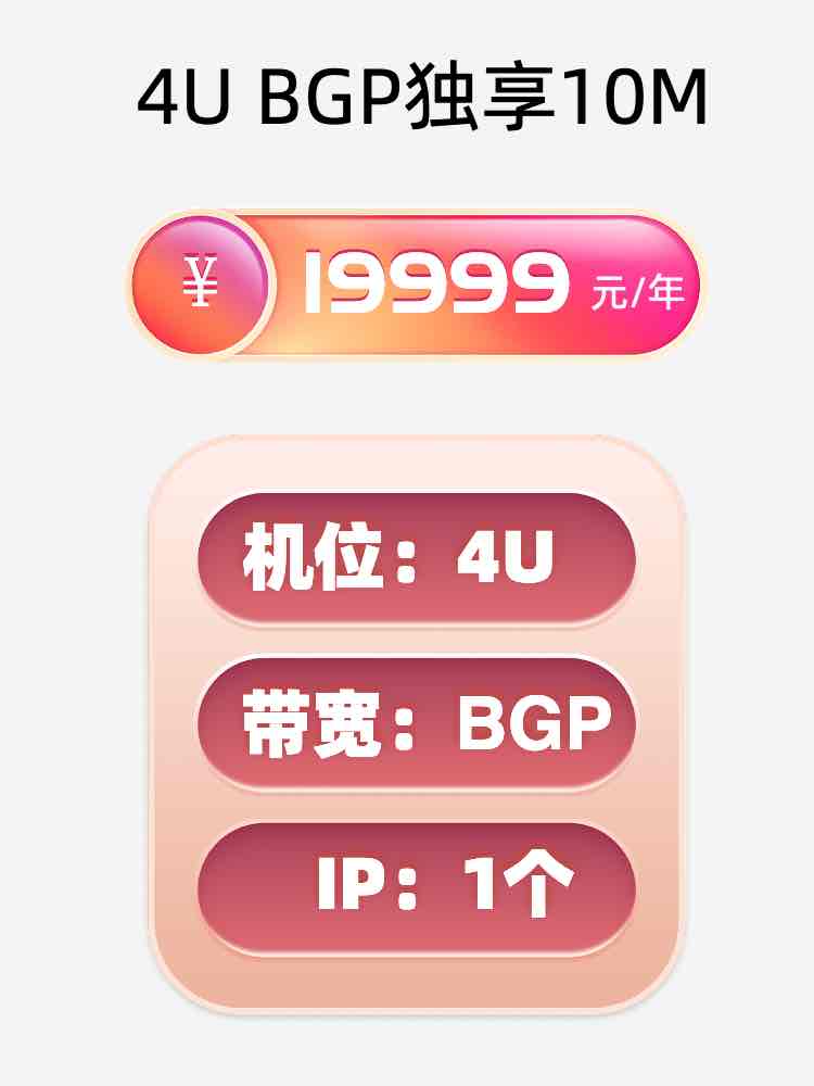 海南4U BGP独享服务器托管